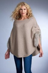 Wool Pullover with Fox Trim