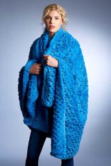 Sky Blue Knitted Rex Rabbit Blanket