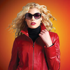 Red Leather Zip Jacket